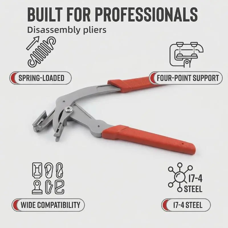 GripMaster Multifunction Buckle Pliers – Heavy-Duty Fastening & Removal Tool for Clips, Buckles, Snaps & Automotive Repairs