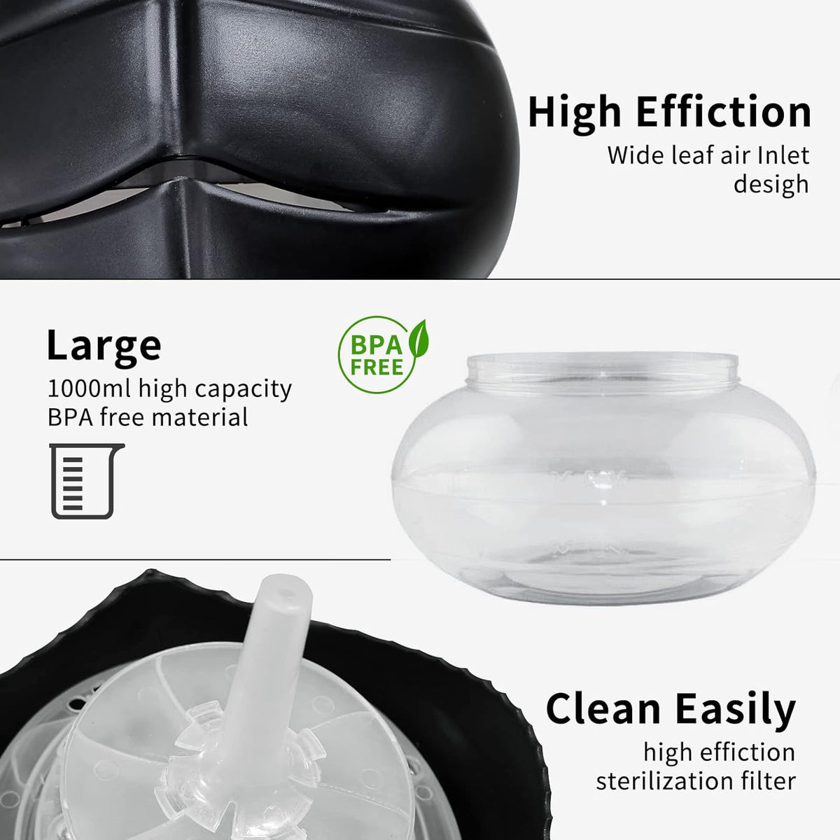 PureMist™ Water-Based Air Purifier – Air Washer & Aroma Freshener with 7-Color LED Ambient Lighting for Home, Bedroom & Office (Black)