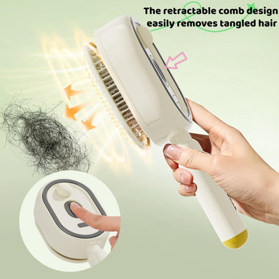 Multi-Functional Massage Spray Comb | 10ml Refillable Water Tank for Oils, Type-C Rechargeable | Anti-Static & Detangling | Portable Hair Care Gift (Pink)