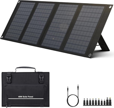 SunVolt™ 40W Foldable Solar Charger – Portable Solar Panel with USB QC3.0 & 12–15V DC Output for Power Stations, Camping, RV & Outdoor Adventures