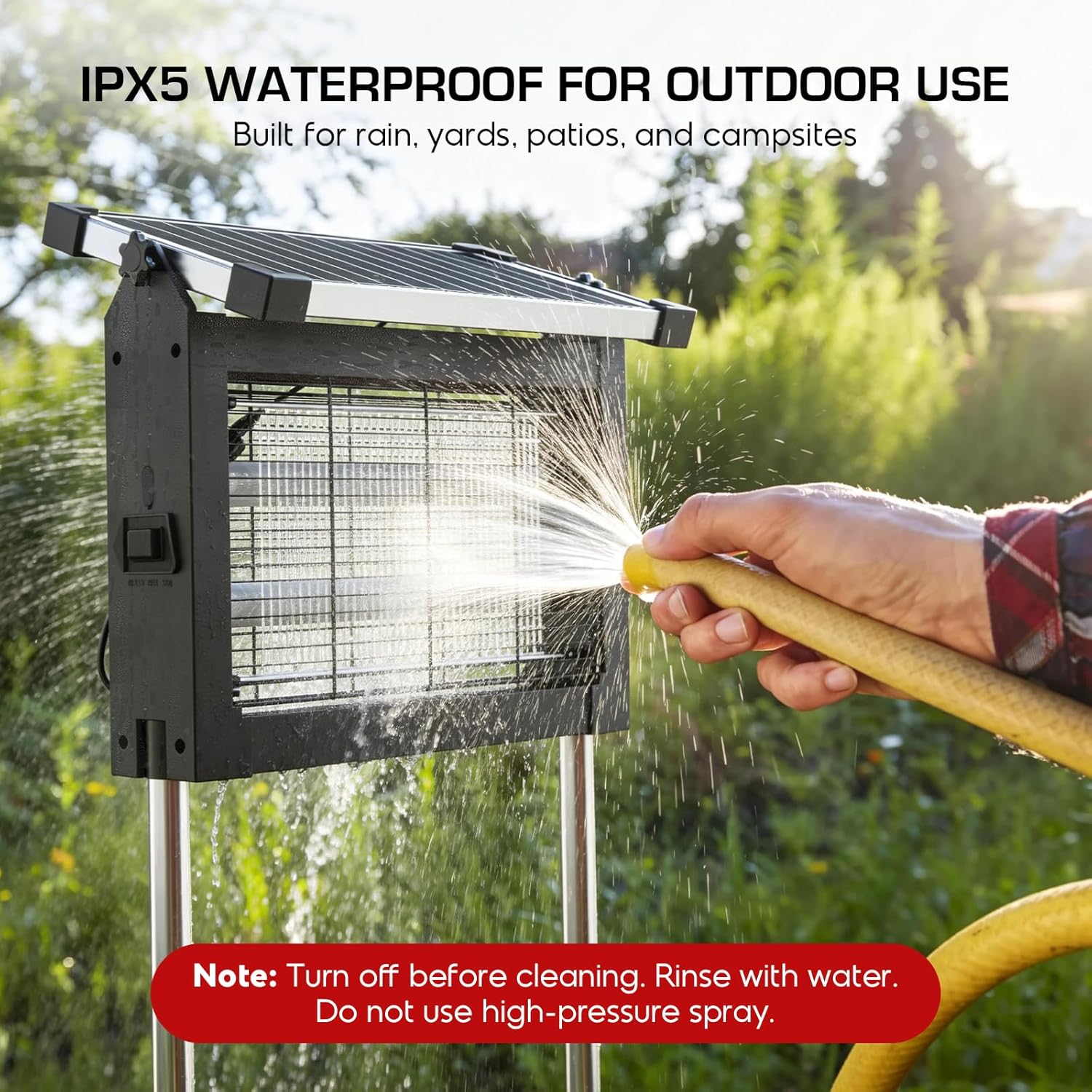 ZapGuard™ Solar Bug Zapper – Waterproof 4500V Cordless Mosquito Killer with Solar & USB Rechargeable Power for Patio, Garden & Outdoor Protection