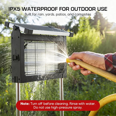 ZapGuard™ Solar Bug Zapper – Waterproof 4500V Cordless Mosquito Killer with Solar & USB Rechargeable Power for Patio, Garden & Outdoor Protection