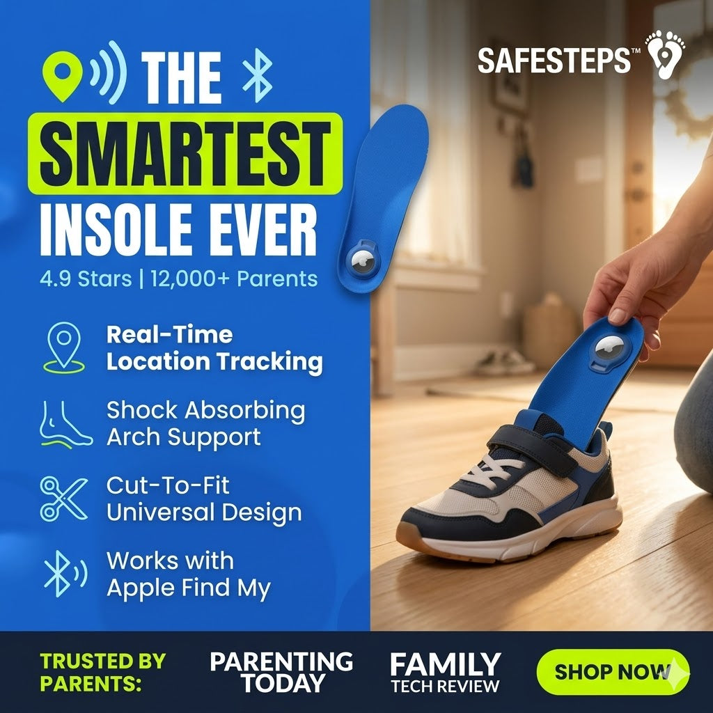 SafeStep™ AirTag Shoe Insoles – Hidden Protective AirTag Inserts for Kids & Seniors with Comfortable Secure Fit for Everyday Footwear
