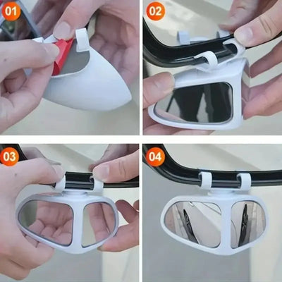 2Pcs Car Rearview Mirrors 360° Blind Spot Mirror Adjustable Rotatable Convex Wide-angle Clear Rearview Safety Mirror Accessories