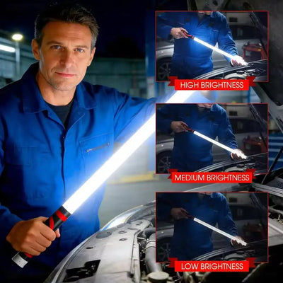 29-inch bendable LED flashlight stick with 3 brightness modes and rechargeable USB-C battery. Bends into tight engine bays, under hoods, and around pipes where standard flashlights can't reach.