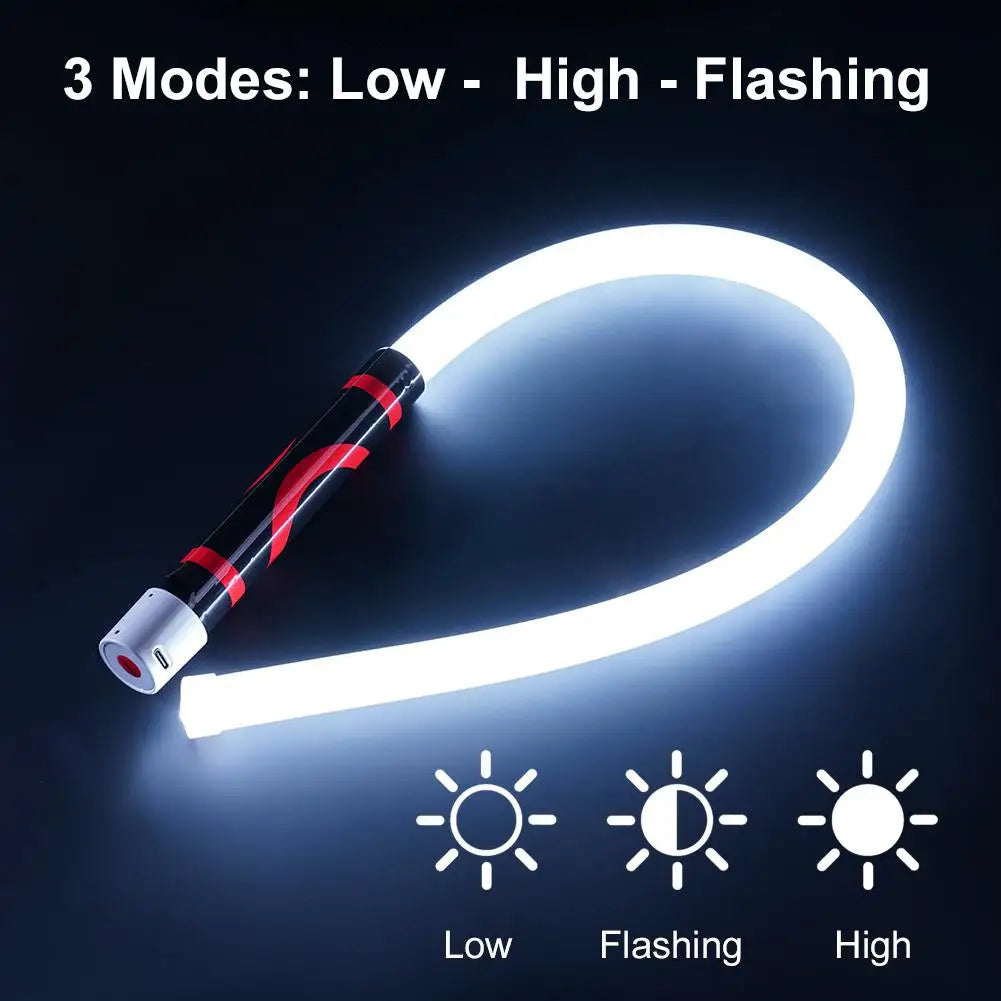 29-inch bendable LED flashlight stick with 3 brightness modes and rechargeable USB-C battery. Bends into tight engine bays, under hoods, and around pipes where standard flashlights can't reach.