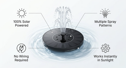 AquaFlow 8-in-1 Fountain Nozzle Kit – Adjustable Multi-Pattern Water Spray Attachment for Garden Fountains, Ponds & Outdoor Water Features