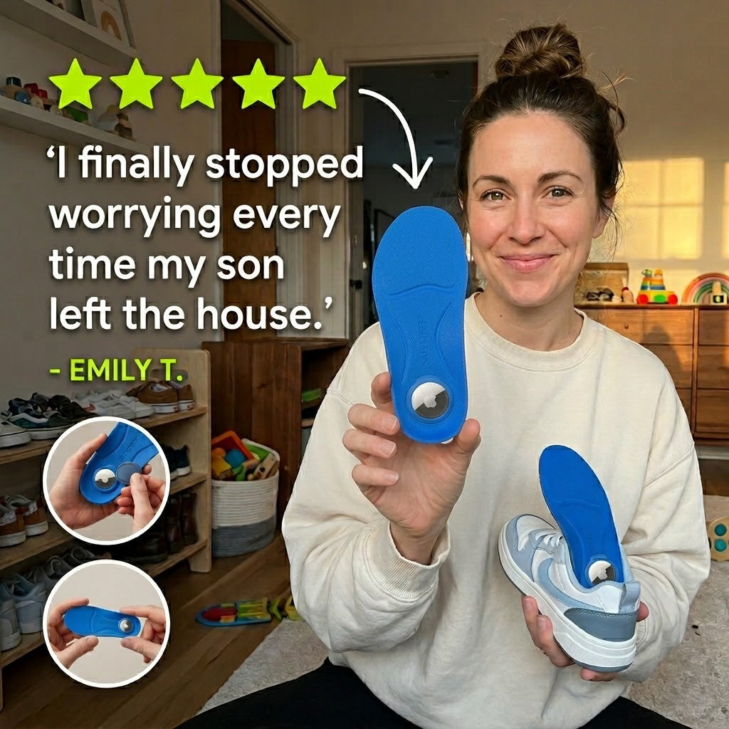 SafeStep™ AirTag Shoe Insoles – Hidden Protective AirTag Inserts for Kids & Seniors with Comfortable Secure Fit for Everyday Footwear