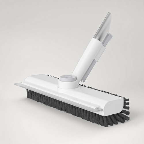 PowerScrub 3-in-1 Floor Cleaning Brush – Heavy-Duty Stiff Bristle Scrub Brush with Long Handle & Built-In Scraper for Bathroom, Patio, Kitchen & Outdoor Cleaning