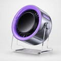 CoolBreeze Turbo Desk Fan – 100-Speed Quiet USB Rechargeable Fan with Digital Display, 120° Rotation & Wall-Mount Design for Bedroom, Office & Home (Purple)